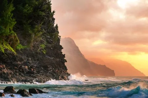 Napali coast Stock Photos