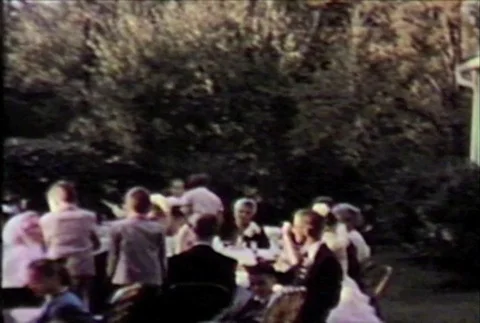 NAPERVILLE, ILLINOIS, 1956 - Jack Sohm marries Lynn in family wedding in Stock Footage 122320105