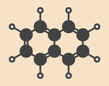 Naphthalene aromatic hydrocarbon molecule Stock Illustration