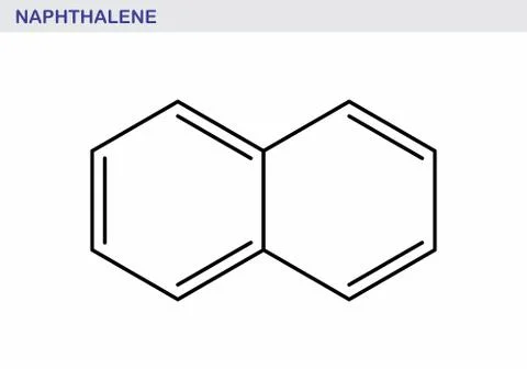 Naphthalene hydrocarbon molecule Illustrazione stock