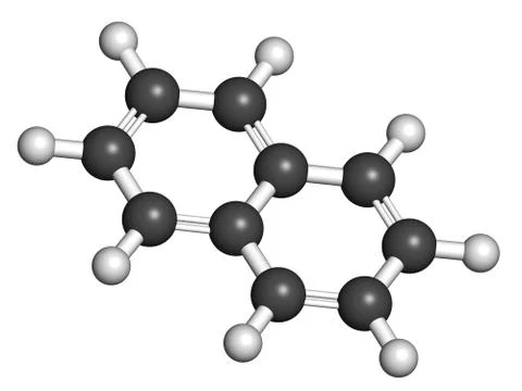 Naphthalene mothball ingredient, molecular model Stock Illustration