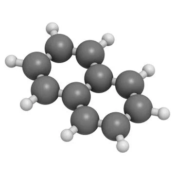 Naphthalene mothball ingredient, molecular model Illustrazione stock