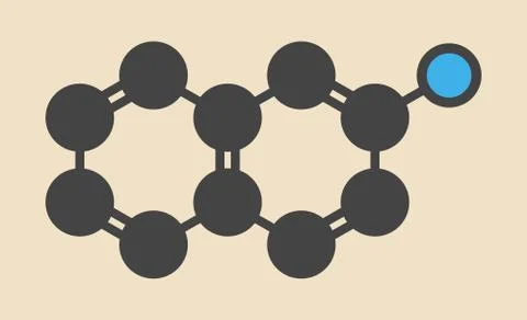 Naphthylamine carcinogen molecule Stock Illustration