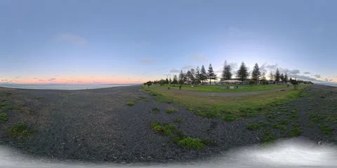 Napier Beach 360VR Walk 22 - Sunset Coastal Stroll, Hawke's Bay, New Zealand Stock Footage 335639745