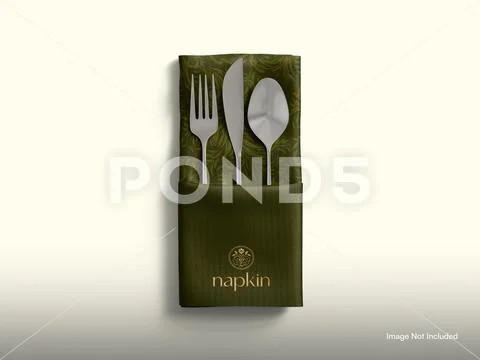 Napkin with Cutlery Mockup Modello PSD
