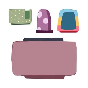 Napkin holders and tissue box objects set Stock Illustration