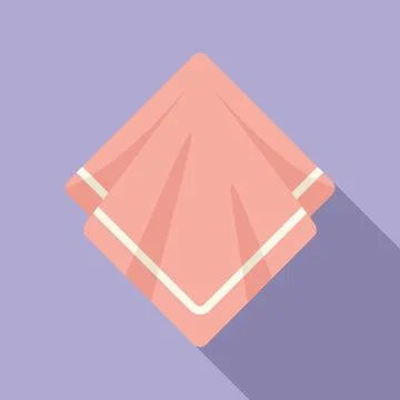 Napkin icon flat vector. Fabric paper Stock Illustration