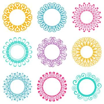 Napkin lace design elements Stock-Illustration