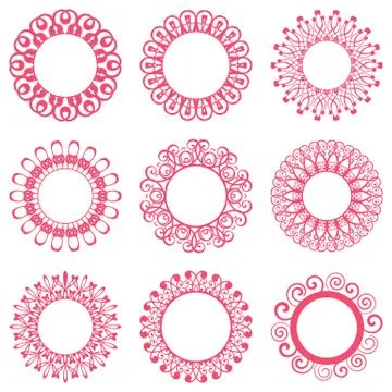 Napkin lace design elements Stock Illustration