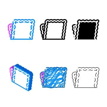 Napkin multistyle tissue color icon vector Stock Illustration