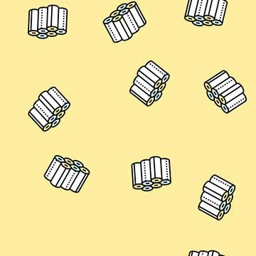 Napkin roll paper towel vector seamless pattern Stock Illustration