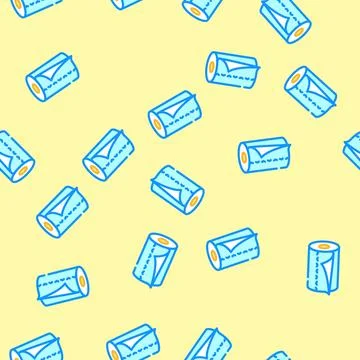 Napkin roll paper towel vector seamless pattern Stock Illustration