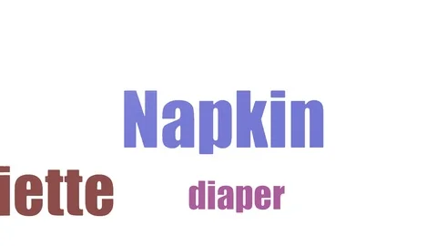 Napkin Tag Cloud Animated Isolated On White Stock Footage 103096072