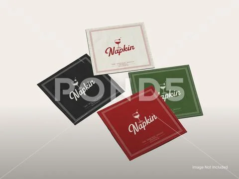 Napkins Mockup - Open Single Display Modèle PSD
