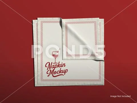 Napkins Mockup - Stacked Folded Display Modello PSD