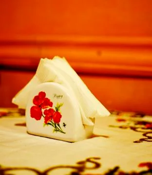 Napkins on the table Foto stock