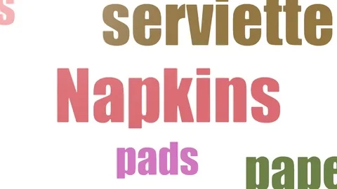 Napkins Tag Cloud Animated On White Background Stock Footage 103094166
