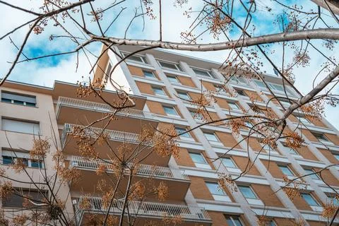 Naples Building with Tree in Foreground Stock Photos