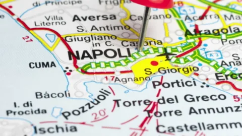 Naples City On A Road Map Stock Footage 177440191