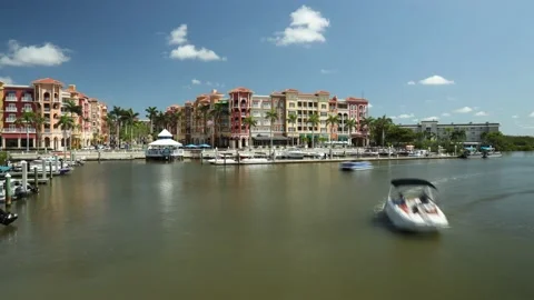 Naples, Florida Bayfront Docs And Boats Morning Timelapse 库存影片 238767887
