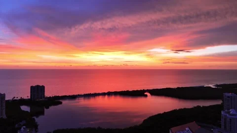 Naples Florida Drone Video Sunset 库存影片 315180357
