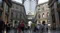 Naples Galleria Umberto Shopping Center Busy People Buying Famous Brand Clothes HD Footage