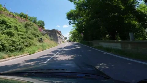 Naples, Italy - August 2, 2023 , Driving a car on the Amalfi Coast roads, drivin Stock Footage 290006284