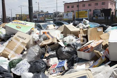 Naples Italy Street Trash Pollution