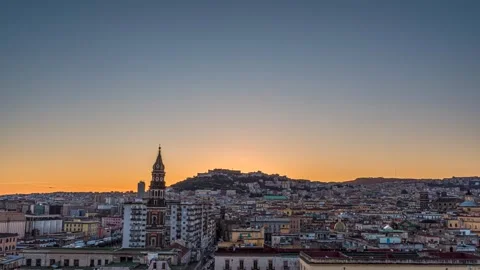 Naples, Italy Sunset Stock Footage 296443354