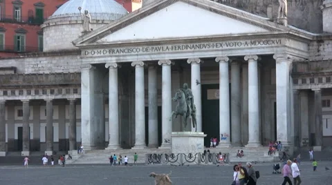 Naples - Piazza del Plebiscito Stockbeeldmateriaal 943505