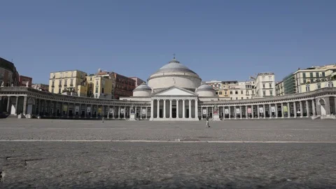 Naples Piazza Plebiscito 4K Stockbeeldmateriaal 77488319