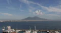Naples Skyline Landscape Italy Luxury Yacht Sailing Boats Moving Mount Vesuvius HD Footage