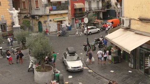 Naples Square from Above Stock-Footage 81064673