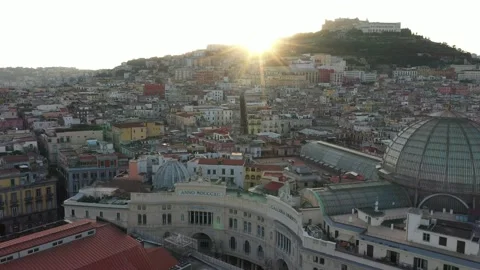 Naples Sunset aerial 4k Video stock 137977185