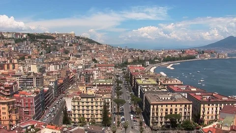 Naples, view of bay Stock Footage 70817154
