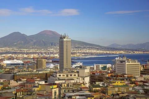 Naples view with skyscraper Stock Photos