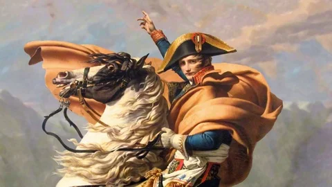 Napoleon Bonaparte on a Horse HD Stock Footage 80423758