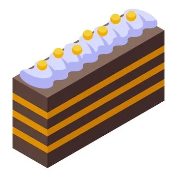 Napoleon cake cream icon isometric vector. Sweet chocolate Illustrazione stock