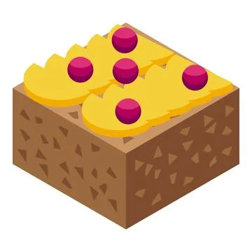 Napoleon cake icon isometric vector. Party menu cafe Illustrazione stock