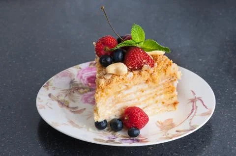 Napoleon cake Stock Photos