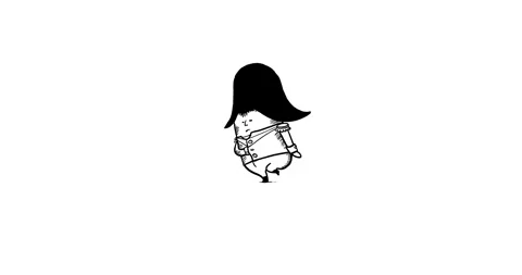 Napoleon cartoon walking whiteboard Stock Footage 283526249