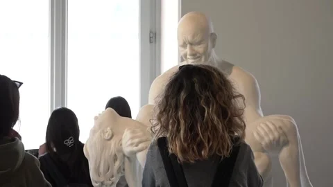 Napoleon Palace displays Jago's hyper-realistic sculptures, ROME, IT - 25 Apr 20 스톡 동영상 204125516