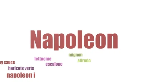 Napoleon Tagcloud Animated Isolated On White Stock Footage 107212769