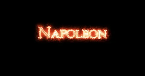 Napoleon written with fire. Loop Stock Footage 128875778