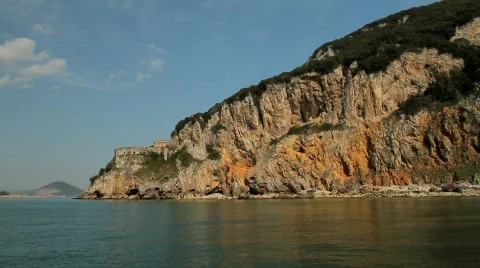 Napoleonic Fort on the cliffs 2 Stock-Footage 794262
