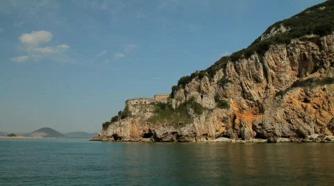 Napoleonic Fort on the cliffs 3 Stock Footage