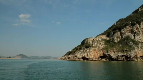 Napoleonic Fort on the cliffs 4 Video stock 794358