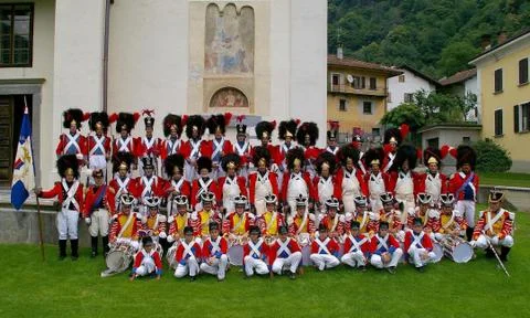 Napoleonic Historical militia of Aquila Switzerland Stock Photos