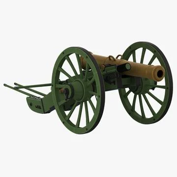 Napoleons 12-pdr Gribeauval Field Gun Firing Position v2 3D Model