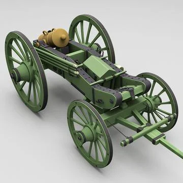 Napoleons 6-inch Gribeauval howitzer Transport Position 2 ~ 3D Model ...